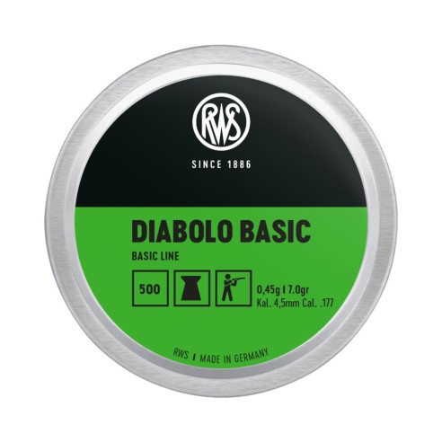 Plombs RWS diabolo basic tête plate 0.45g 4.5mm...