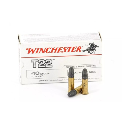CARTOUCHES WINCHESTER T22 CALIBRE 22LR 40GR LRN...