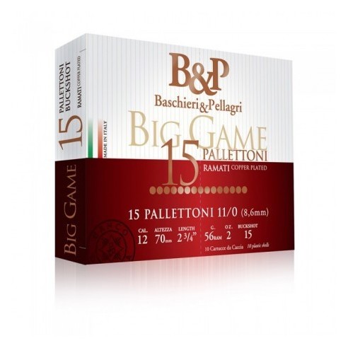 CARTOUCHE B&P BIG GAME PALLETTONI Calibre 12/70...