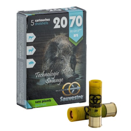CARTOUCHES SAUVESTRE SANS PLOMB CALIBRE 20/70 X 5