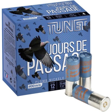 CARTOUCHE TUNET JOURS DE PASSAGE calibre 12/70 35g n°5 nickelé x25