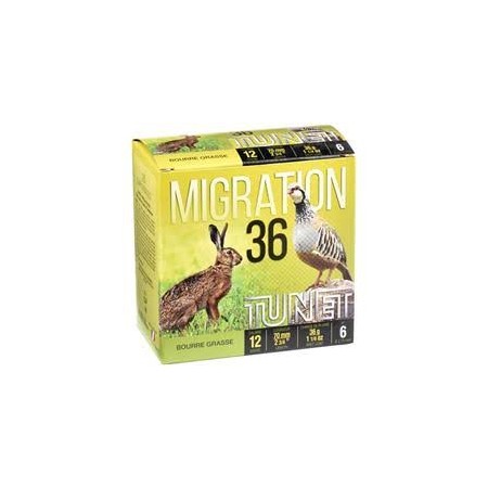 CARTOUCHE TUNET MIGRATION calibre 12/70 36g n°8 bg x25