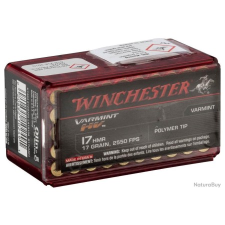CARTOUCHES WINCHESTER CALIBRE 17HMR HV X50