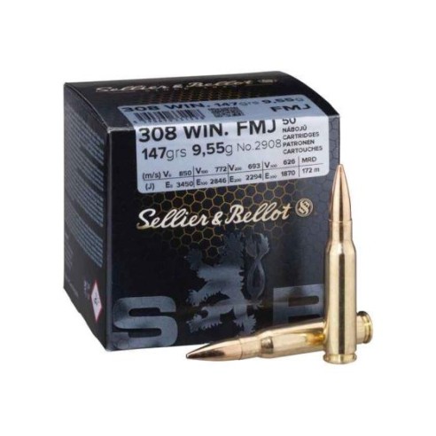 CARTOUCHE Sellier & Bellot FMJ 308 Win 147grs /...