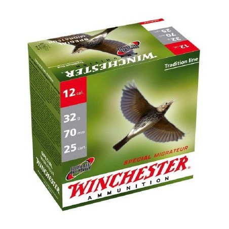 CARTOUCHES WINCHESTER MIGRATEUR calibre 12/67 32g BJ n°7.5 X25