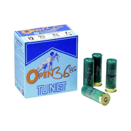 CARTOUCHES TUNET OPEN calibre 12/70 36 BG 7.5 x25
