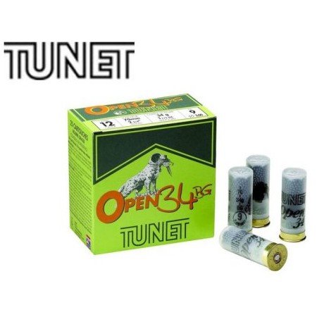 CARTOUCHE TUNET OPEN calibre 12/70 34g BG n°9 x25