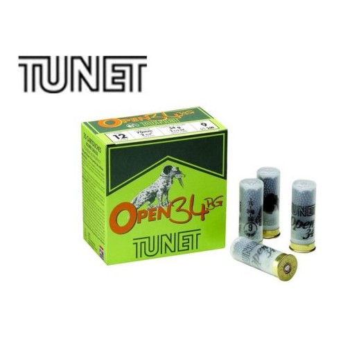 CARTOUCHE TUNET OPEN calibre 12/70 34g BG n°9 x25