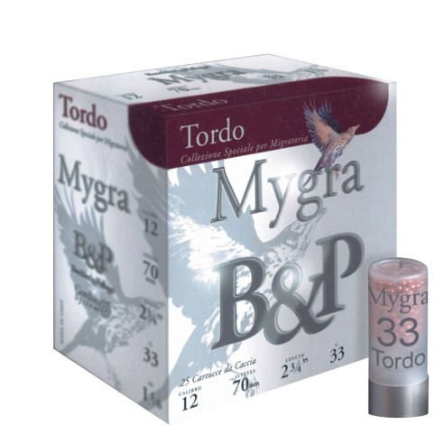 CARTOUCHE tortora mygra B&P calibre 12/70 33g...