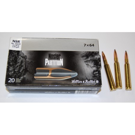 Cartouche Sellier & Bellot calibre 7X64 NOSLER PARTITION...