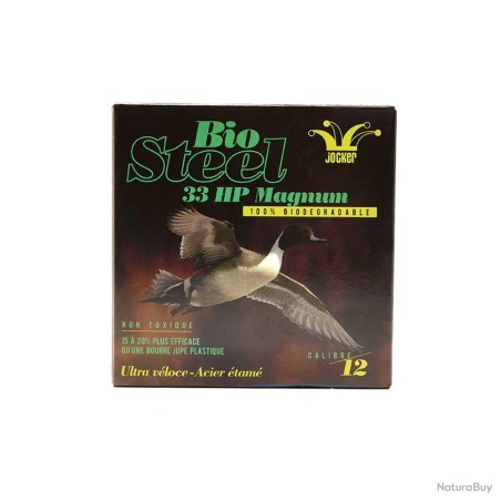 CARTOUCHES JOCKER BIO STEEL 33HP calibre 12/76 33g bourre bio n°4 acier x25