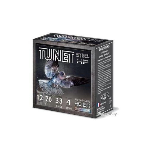 CARTOUCHE TUNET PIGEON STEEL HP calibre 12/76...