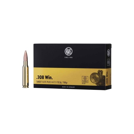 CARTOUCHE RWS 308WIN TARGET ELITE PLUS calibre 308 win 168grs 10.9g x20