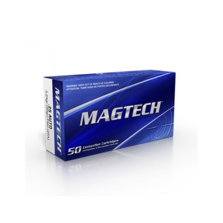 CARTOUCHE MAGTECH 25 auto ACP 50Grs 3.24g FMJ x50