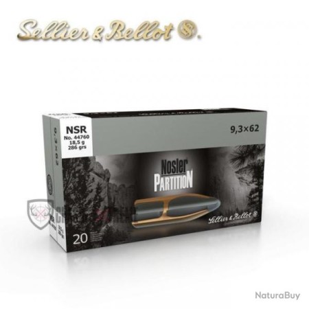 Cartouche Sellier & Bellot calibre 9.3X62 nosler...