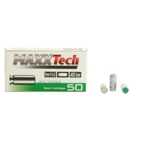 CARTOUCHE MAXX TECH calibre 9MM PAK A BLANC x50