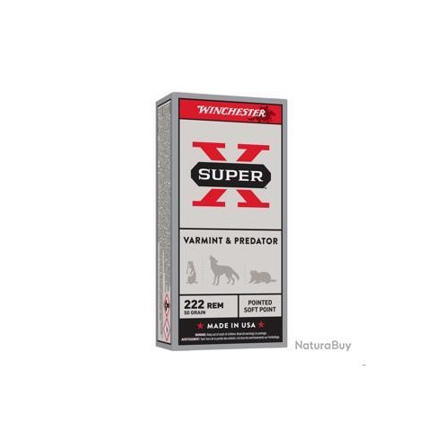 CARTOUCHES WINCHESTER calibre 222REM 50GR POWER...