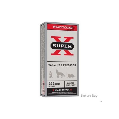 CARTOUCHES WINCHESTER calibre 222REM 50GR POWER POINT x20